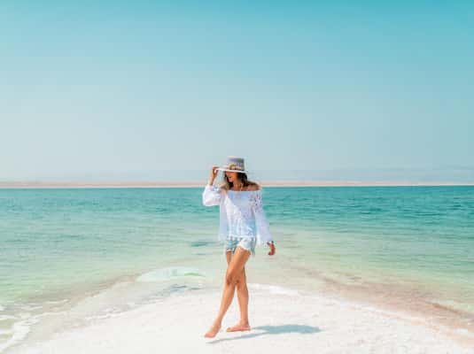 From Amman: Al-Mujib Canyon & Dead Sea Salt Beach Day Trip